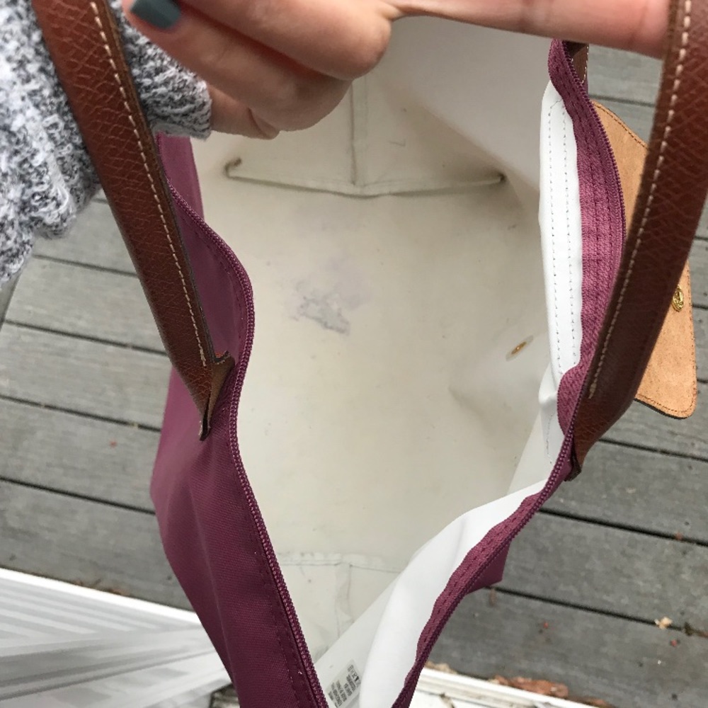 Medium size short handle Longchamp bag magenta - Picture 4 of 5